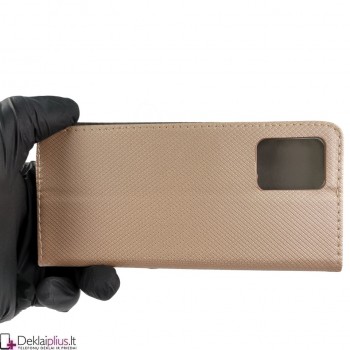 Telone atverčiamas dėklas - auksinės spalvos (Motorola Moto G73)
